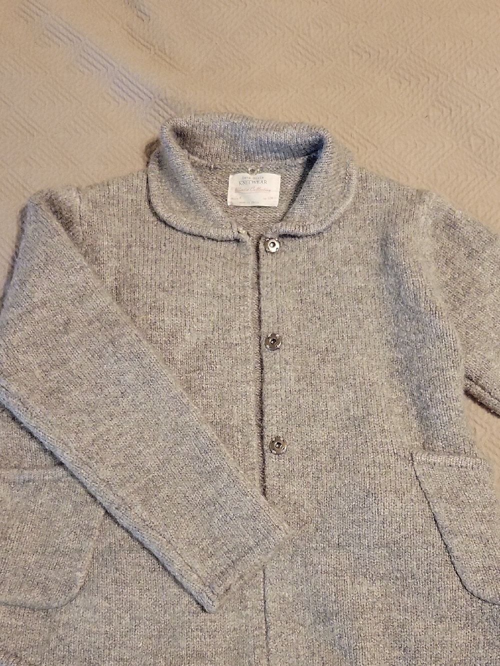 Zara Girls Gray Knit Button-Up Cardigan